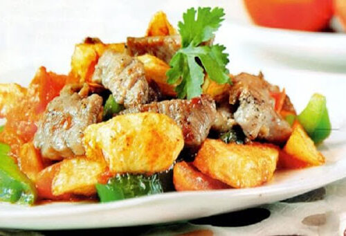 Khoai tây xào thịt